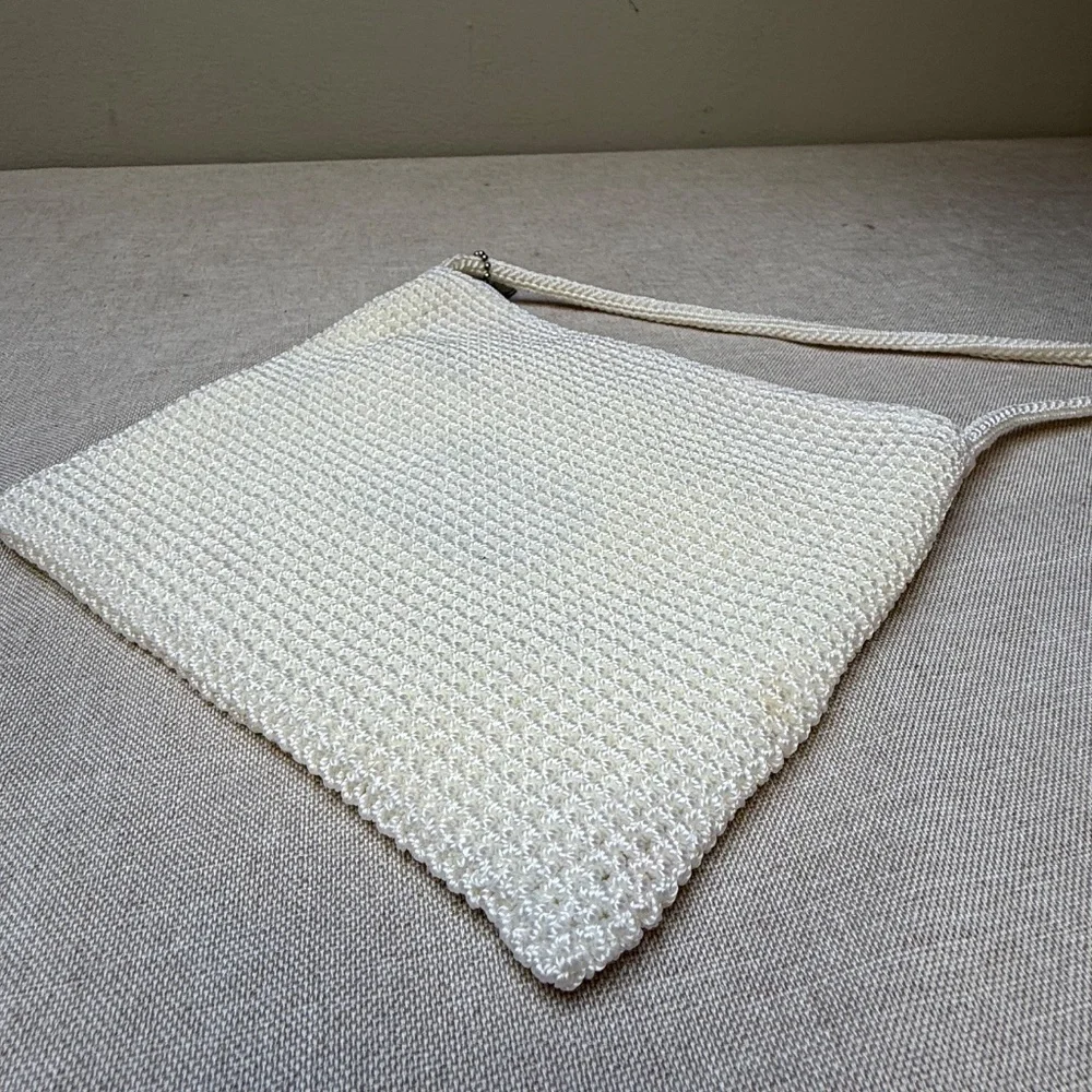 The Sak Ivory Cream Crochet Crossbody Bag Purse Clean